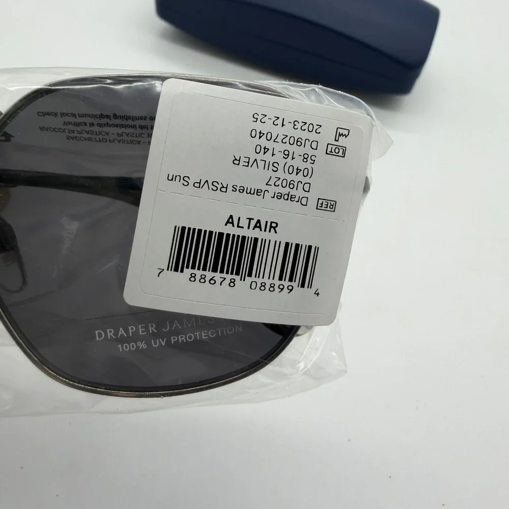 Draper James RSVP DJ9027 Silver Geometric Sunglasses 100% UV Protection